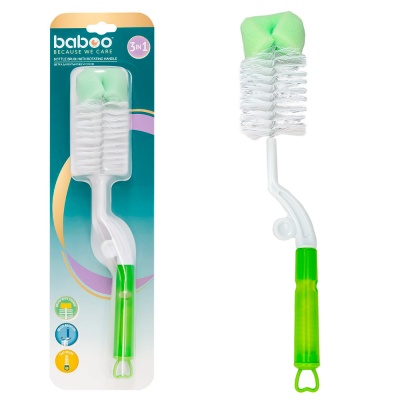 Ершик для бутылочек и сосок 3 в 1 Baboo 4-302